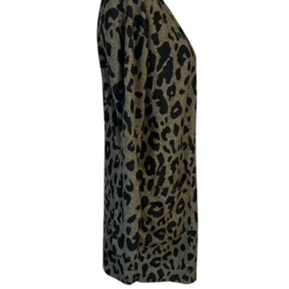 * ❤️PERFECT for FALL! ANIMAL PRINT OPEN FRONT CARDIGAN SWEATER MEDIUM - Picture 4 of 9